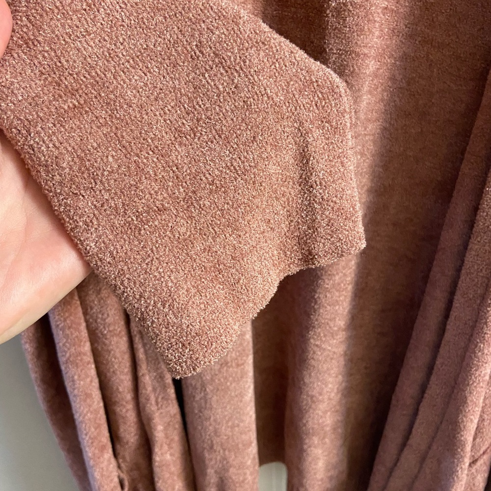 Barefoot Dreams CozyChic Ultra Lite in Brown sweater cardigan hooded 3X - Picture 6 of 8